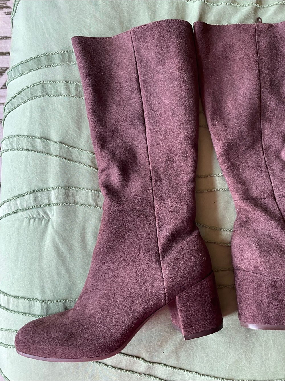 Time and Tru Tall Suede Block Heel Boots in brown